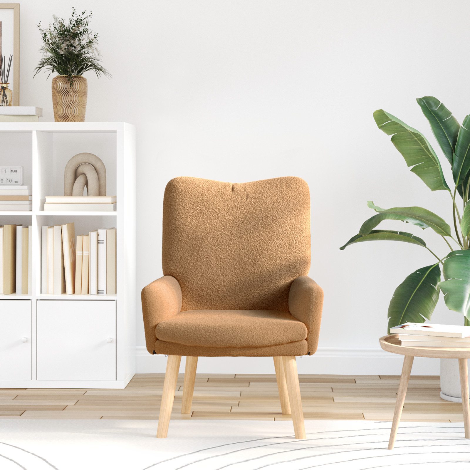 vidaXL Sessel Relaxsessel Beige Wollähnlicher Stoff günstig online kaufen