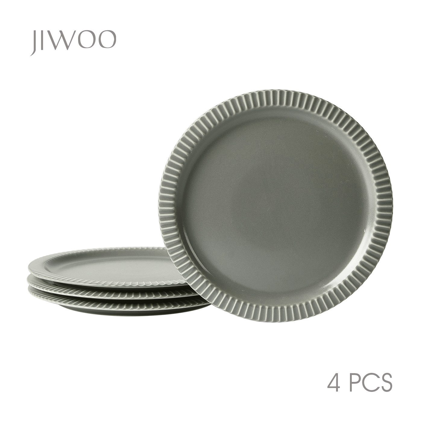 JIWOO Teller 4er,Ø27cm,Frühstücksteller,Salatteller,Steakteller,Dessertteller, (4 St), Keramik,Mikrowellen-und spülmaschinenfest,Rutschfest,langlebig,Luxus