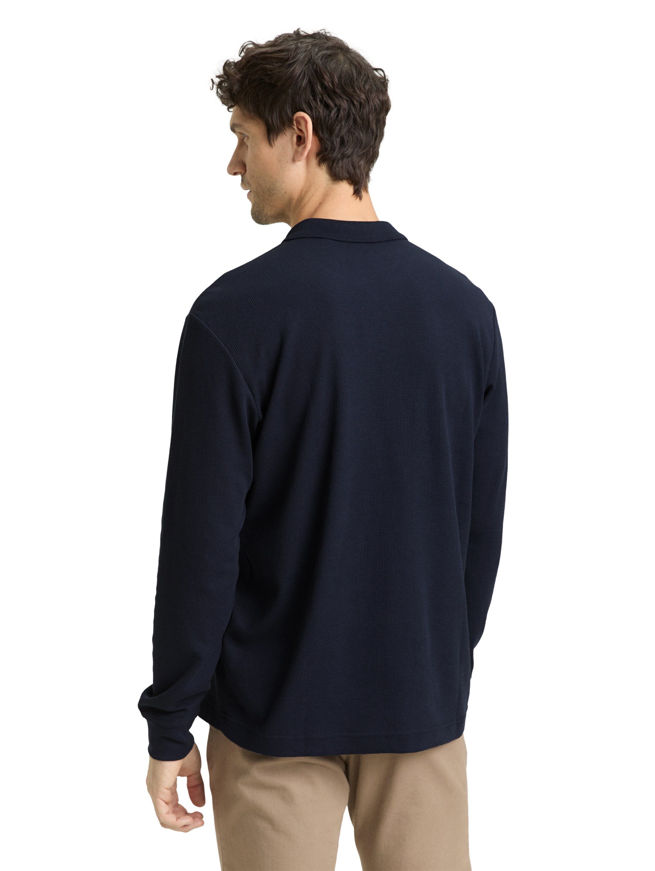 TOM TAILOR Langarm-Poloshirt mit Logo Stickerei günstig online kaufen