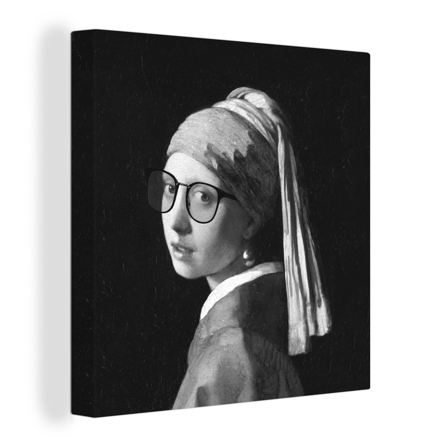 Schwarz Vermeer Leinwand Johannes Bilder - St), - für mit bunt Wohnzimmer Das und, Mädchen dem Perlenohrring (1 Gemälde Schlafzimmer OneMillionCanvasses®