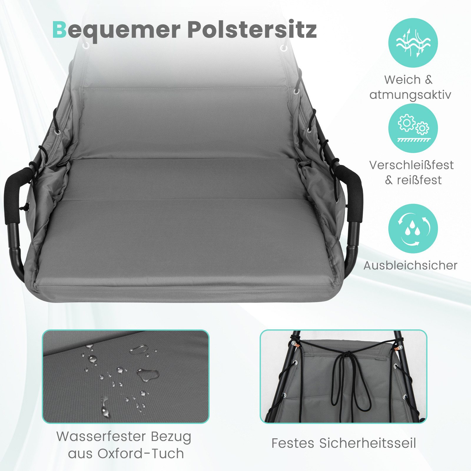 COSTWAY Hängesessel, Hängestuhl mit Gestell, gepolstert günstig online kaufen