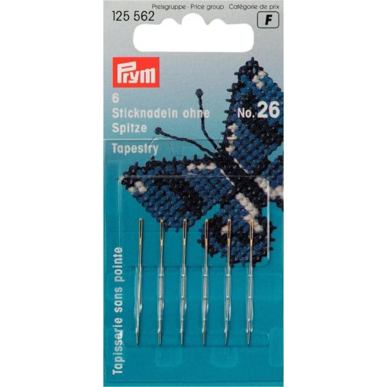 Prym Stricknadeln Sticknadeln ohne Spitze ST 26 0,60x34 mm silberfarbig 6 St