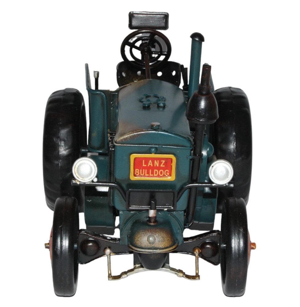 JS GartenDeko Modelltraktor Blechtraktor Oldtimer Marke Lanz Bulldog Traktor D95/D1506 L 27 cm
