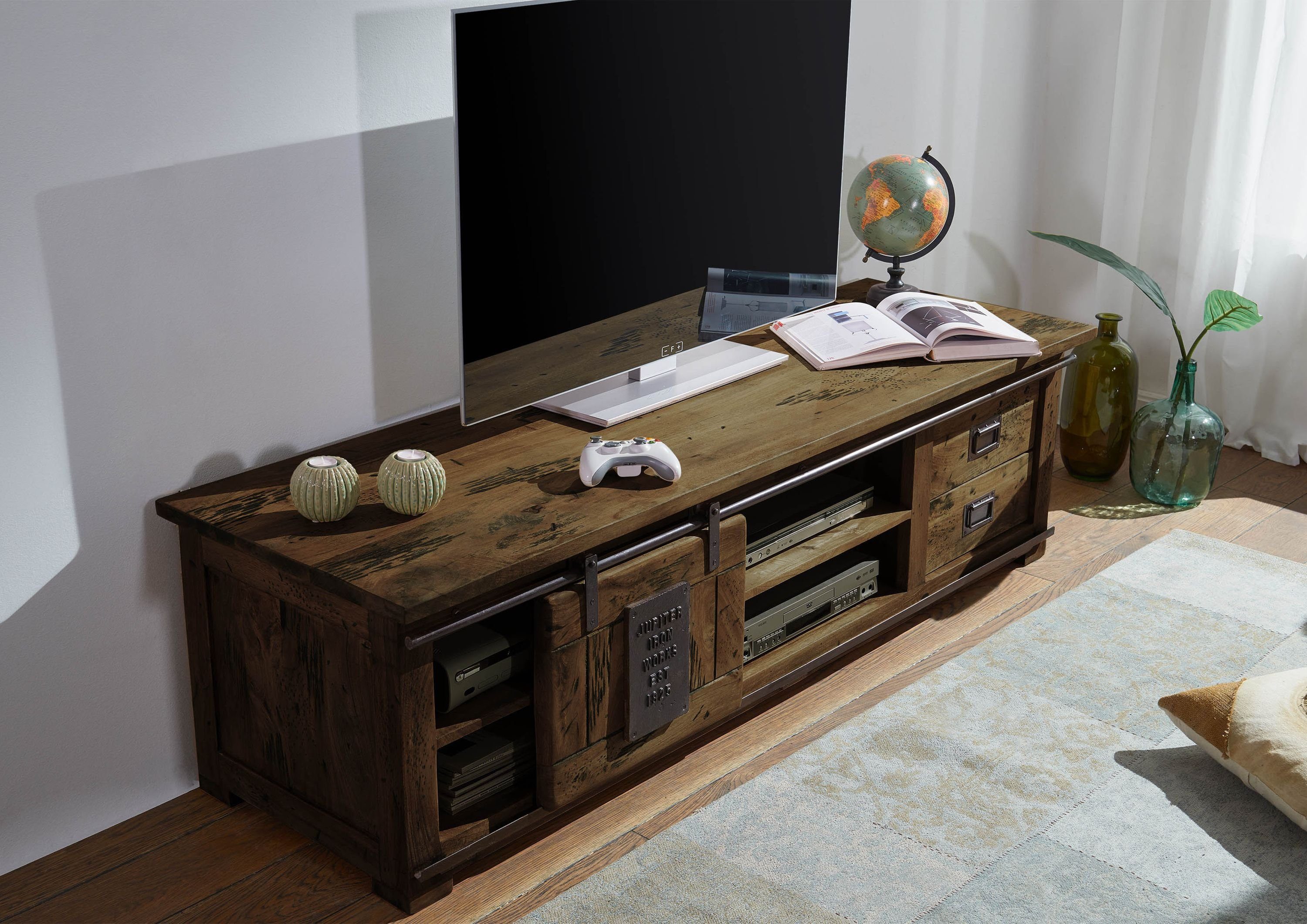 Massivmoebel24 TV-Board (TV-Board Mango 180x55x50 braun günstig online kaufen