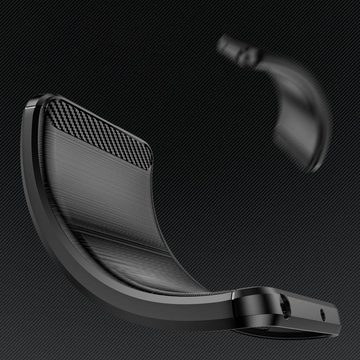 cofi1453 Bumper Carbon Case Hülle für Realme 10 Pro flexible Silikon Hülle schwarz