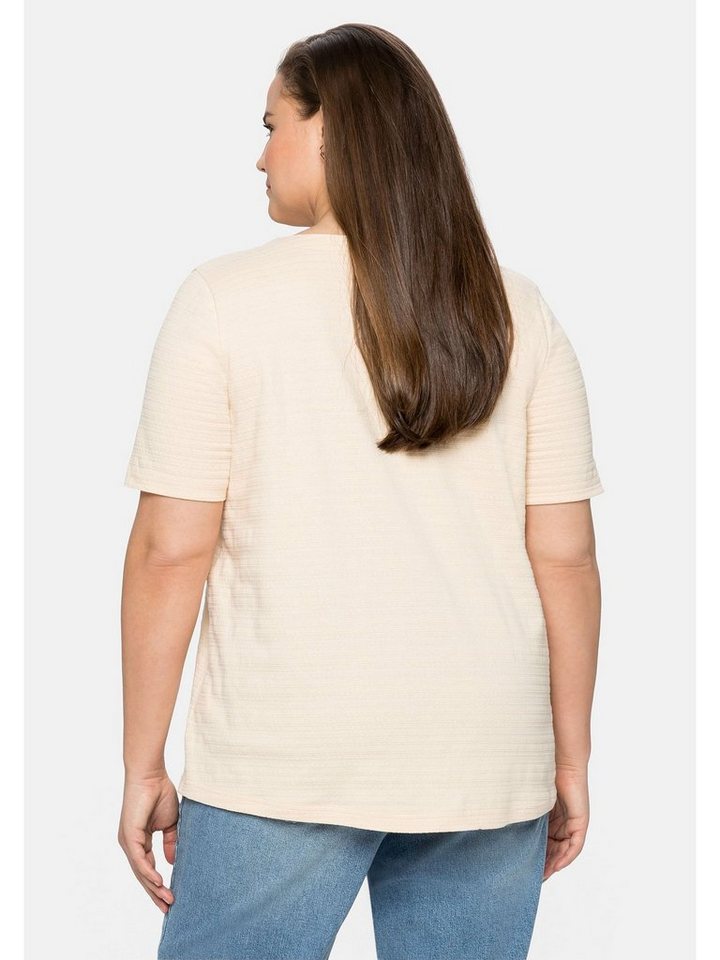Sheego T-Shirt Große Größen in Jacquard-Optik, mit Bindeband