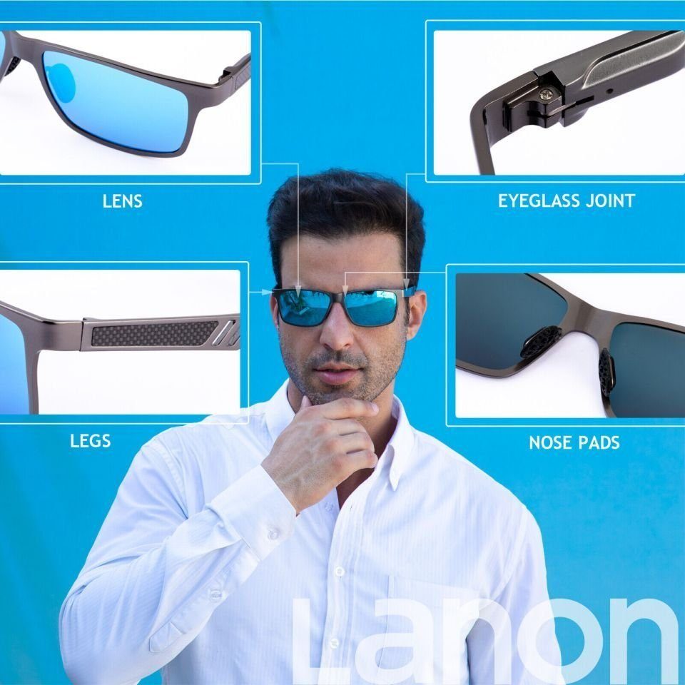 Lamon Sonnenbrille Polarisierte Sonnenbrille Unisex UV400 Q2-7 Polarisierte Blau Sonnenbrille