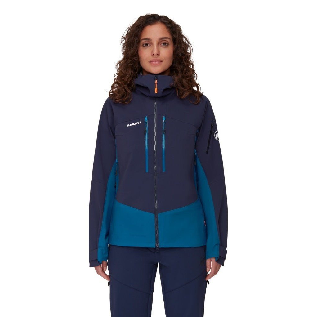 Mammut Fleecejacke Wanderjacke Taiss Pro Hooded (Hardshelljacke) deepblau/marineblau