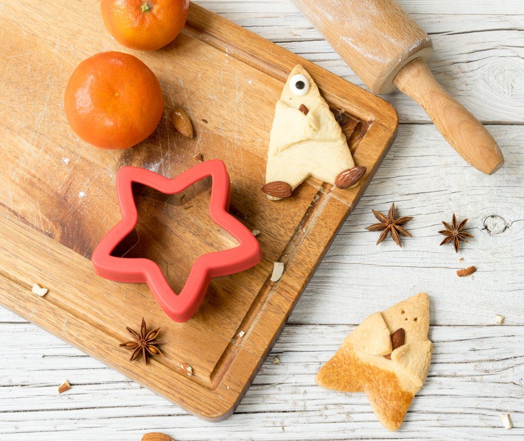 LEKKABOX Ausstechform 3er Set Sterne- Edelstahl Ausstecher für Brot Gemüse Obst Plätzchen, Ideal zum Ausstechen von Käse, Obst, Gemüse, Plätzchen & Co. – Bild 4 von 5