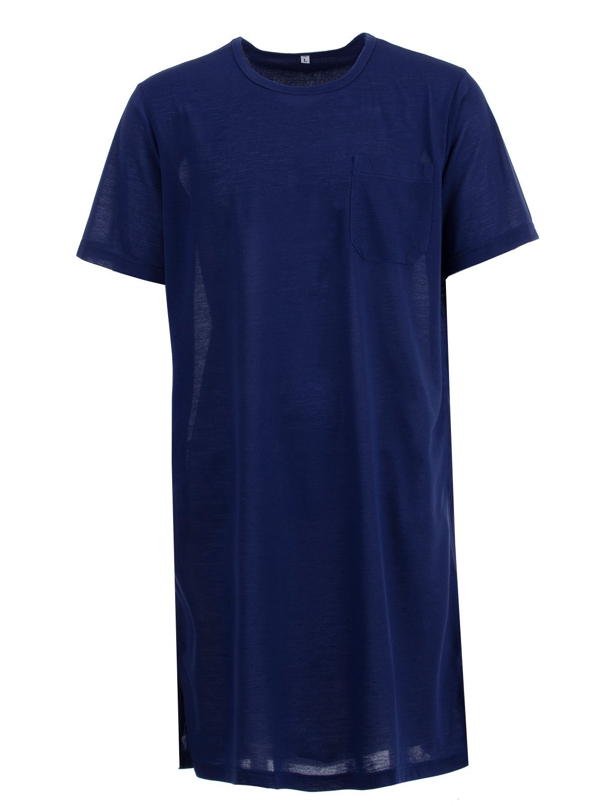 Tasche - Kurzarm Nachthemd Uni Nachthemd navy Lucky