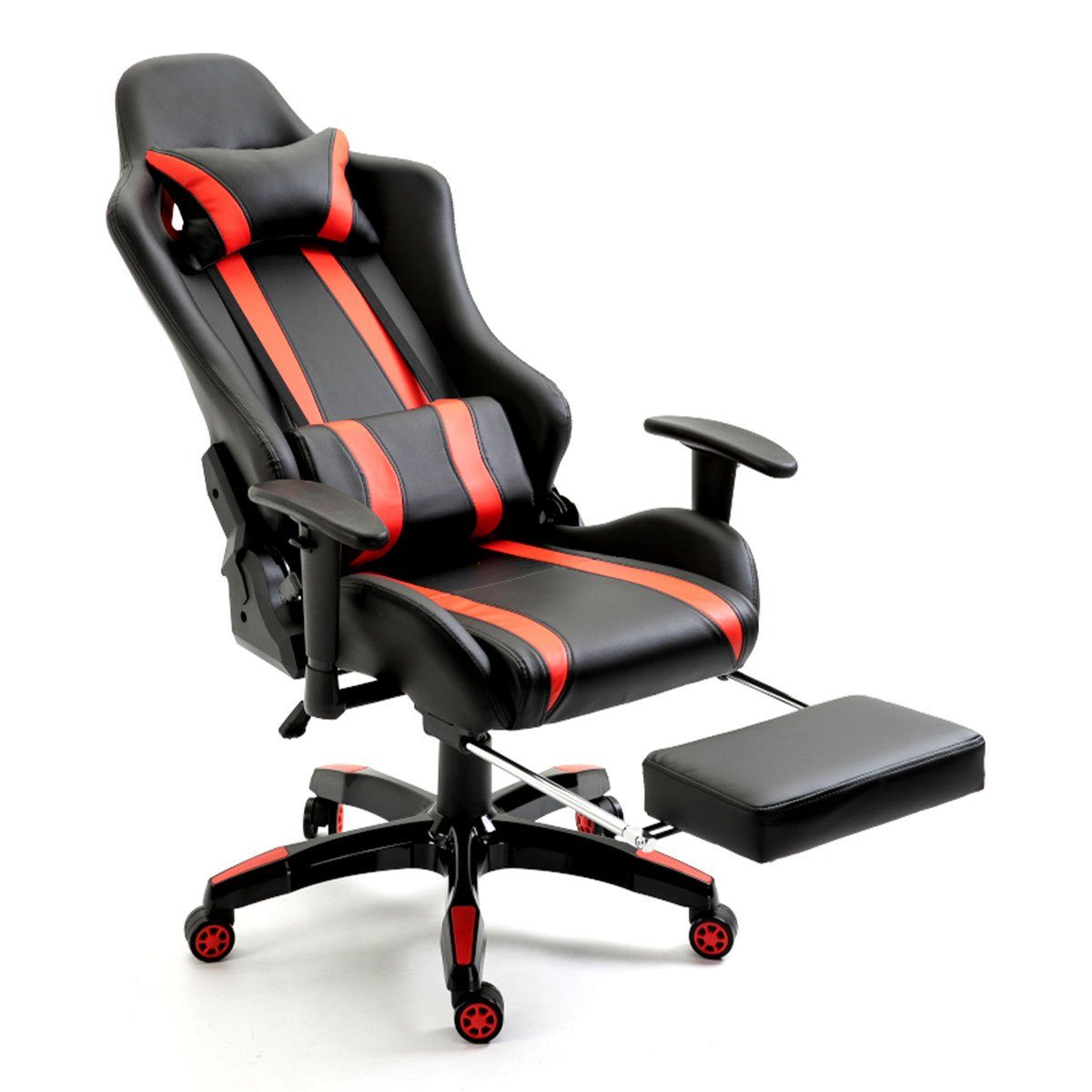SVITA Gaming Chair »Gaming Stuhl« (1 Stück), höhenverstellbar, inkl.  Lenden- und Nackenkissen, höhenverstellbare Armlehnen, ausziehbare  Fußablage online kaufen | OTTO