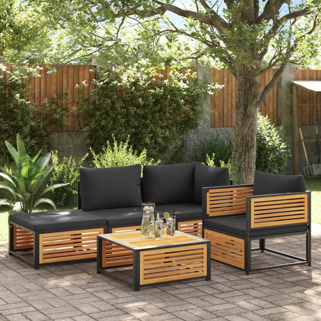 vidaXL Sofaelement Gartensessel mit Kissen Massivholz günstig online kaufen