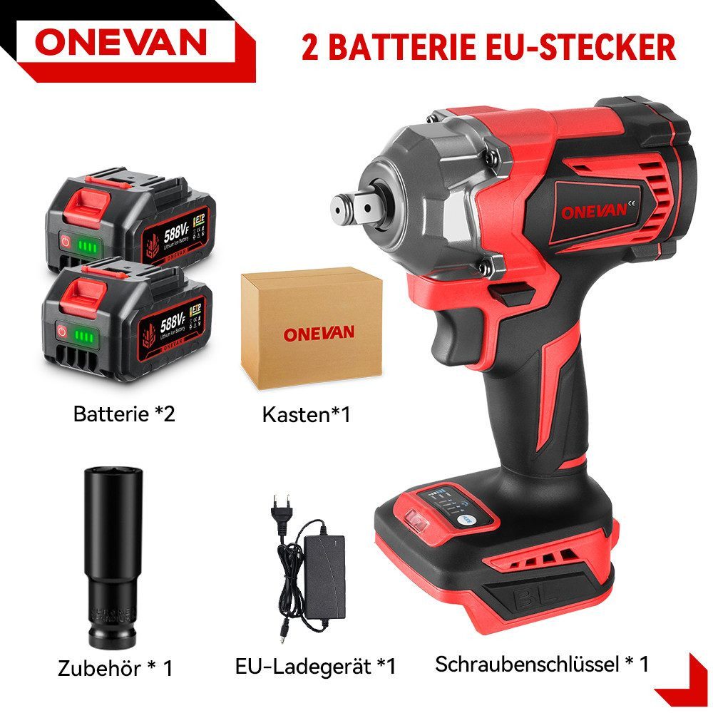 ONEVAN Akku-Schlagschrauber Bürstenloser elektrischer 1/2 Zoll günstig online kaufen