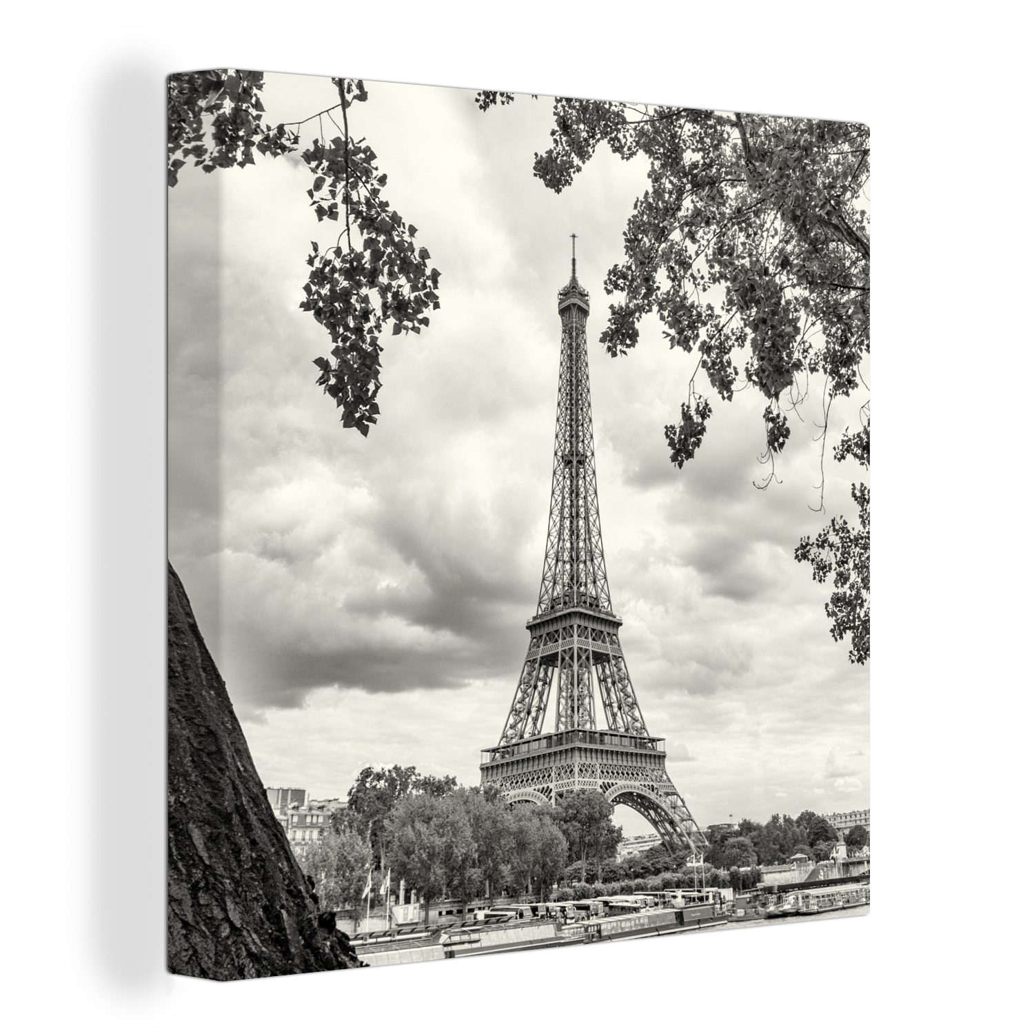 OneMillionCanvasses® Leinwandbild Eiffelturm durch die Bäume, günstig online kaufen