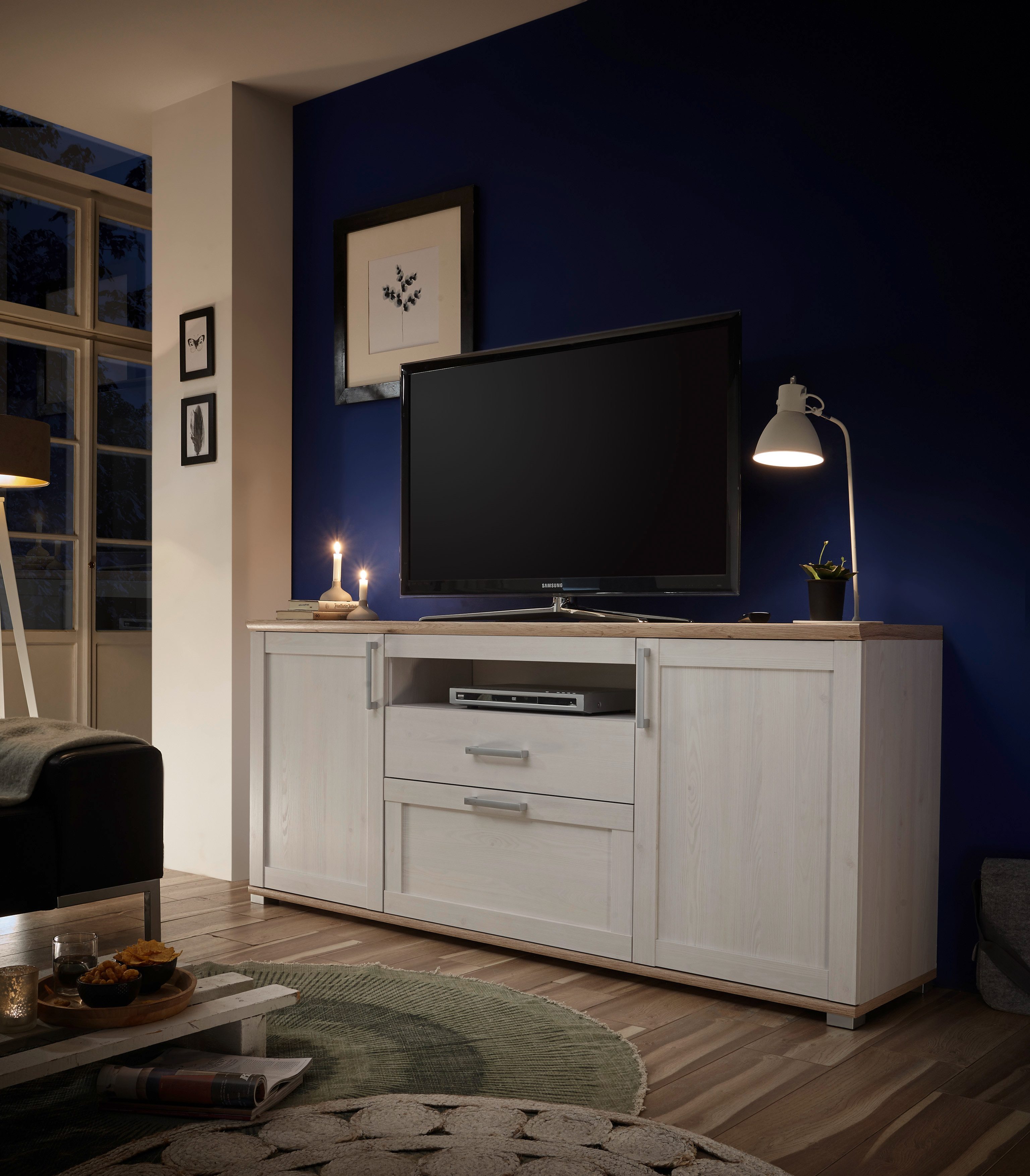 HBZ Lowboard "Romance Landhaustil, TV Möbel bis 65 Zoll, BxHxT 190x82x44 cm günstig online kaufen