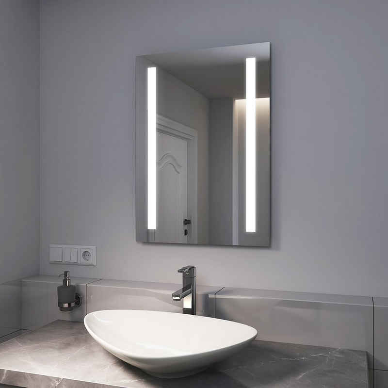 EMKE Дзеркало для ванної кімнати LED Дзеркало для ванної кімнати mit Beleuchtung Badezimmerspiegel Wandspiegel, Modell A, 50x70cm, Kaltweißes Licht