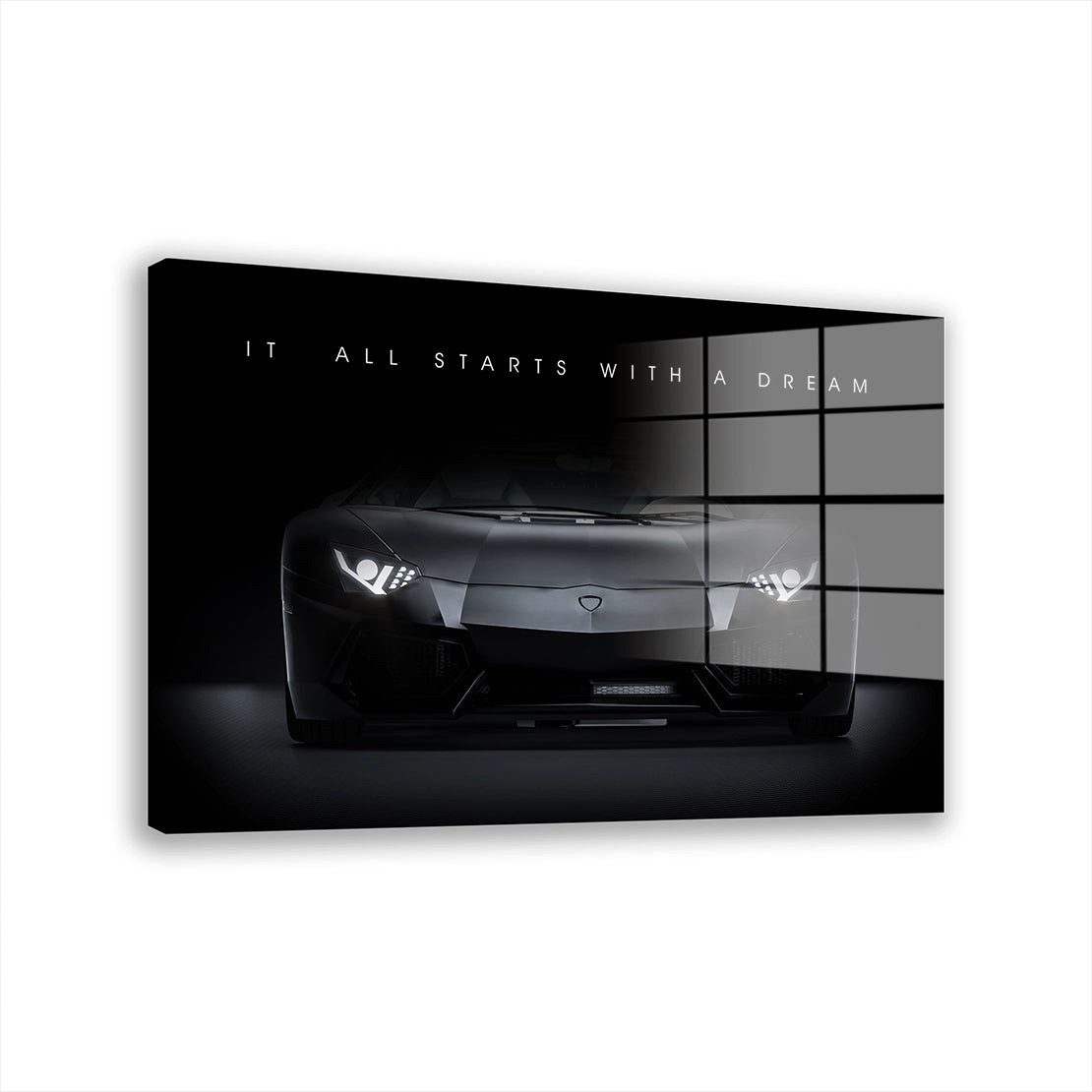Acrylglasbild Motivation Auto Sportwagen Zitat Acrylglas Wandbild Bild Wanddeko Wohn