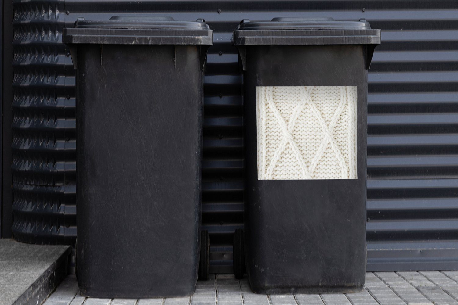 Container, Weiß St), Wandsticker Abfalbehälter Pullover Mülltonne, - Sticker, Mülleimer-aufkleber, - MuchoWow Muster (1