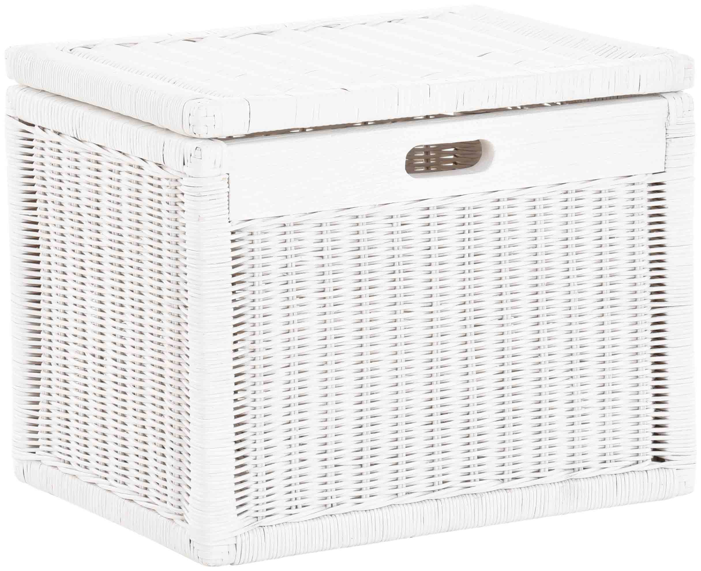 Krines Home Aufbewahrungskorb Hoher Korb mit Deckel Rattan geflochten Regalkorb Aufbewahrungsbox