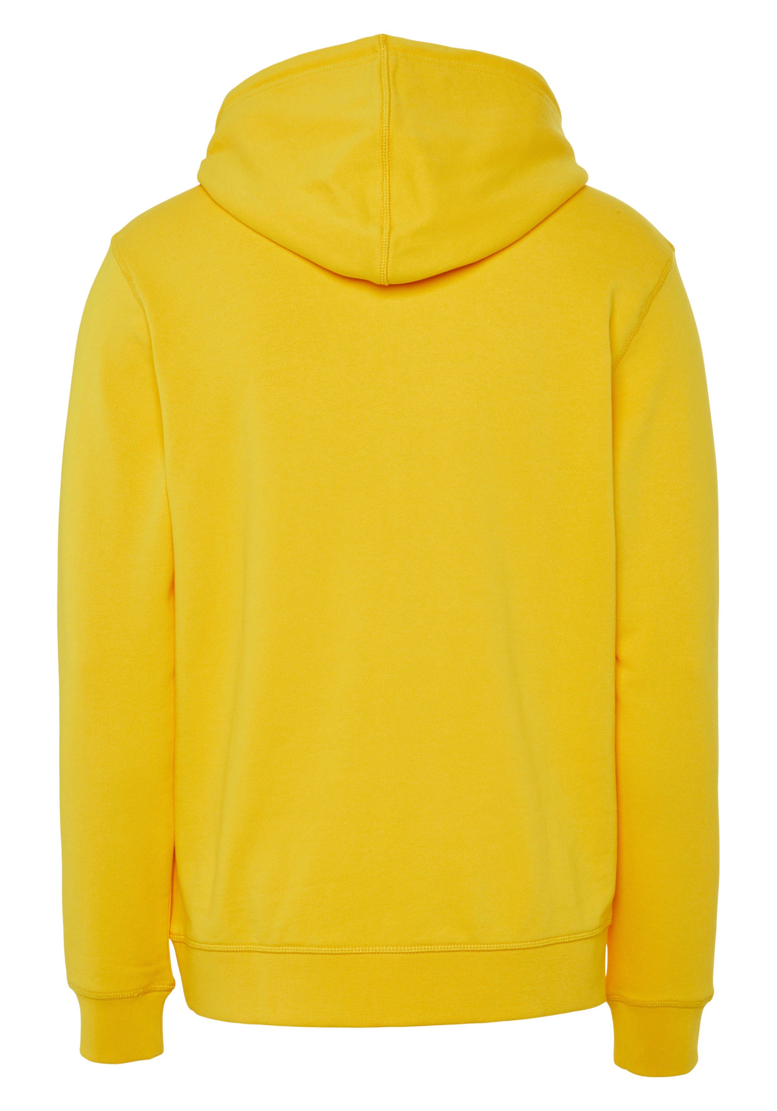 Wetalk ORANGE BOSS Markenlabel Kapuzensweatshirt mit (1-tlg) light/pastell_yellow gesticktem BOSS