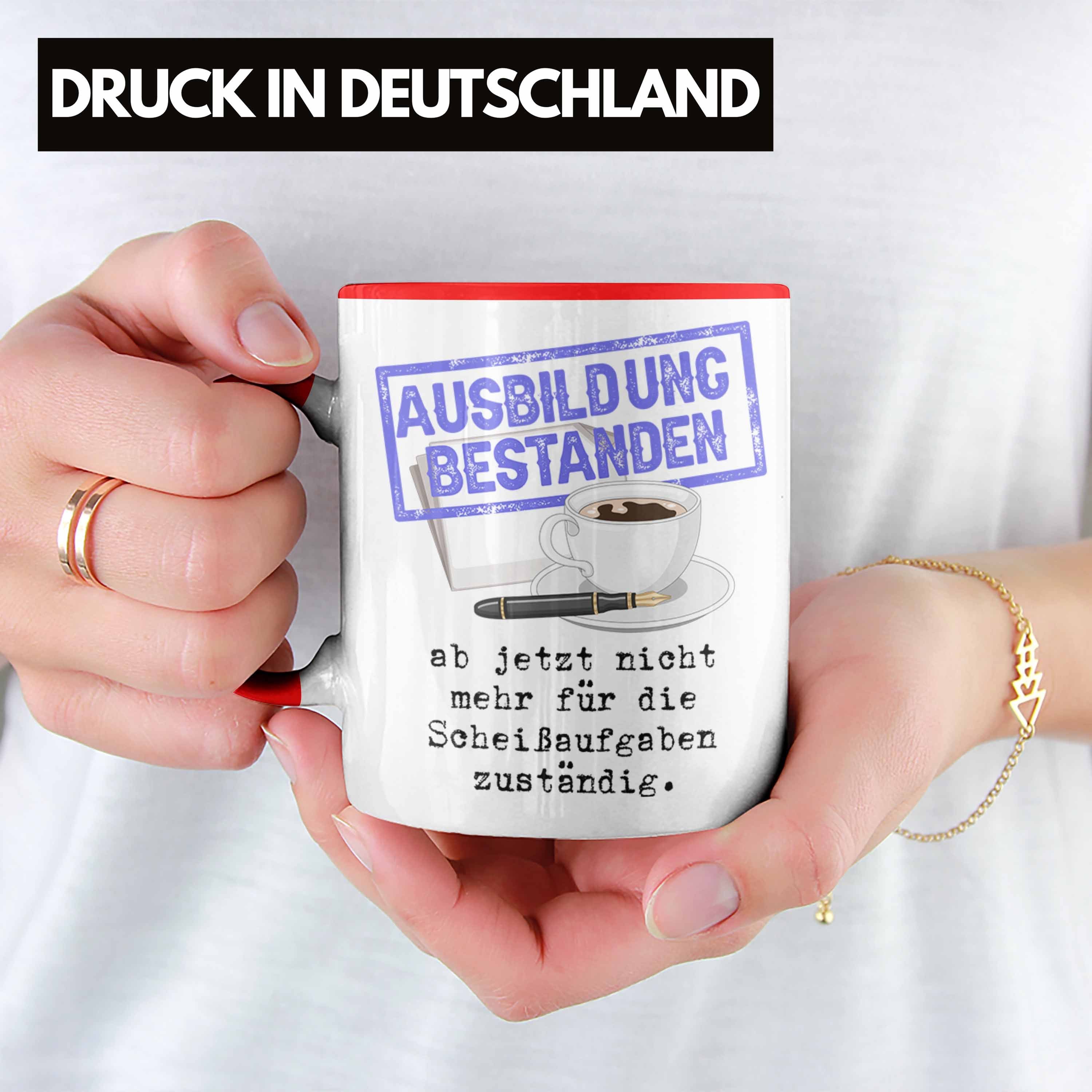 Trendation Tasse Ausbildung Stempel Tasse Bestanden Geschenkidee Bestandene Geschenk Rot Pr