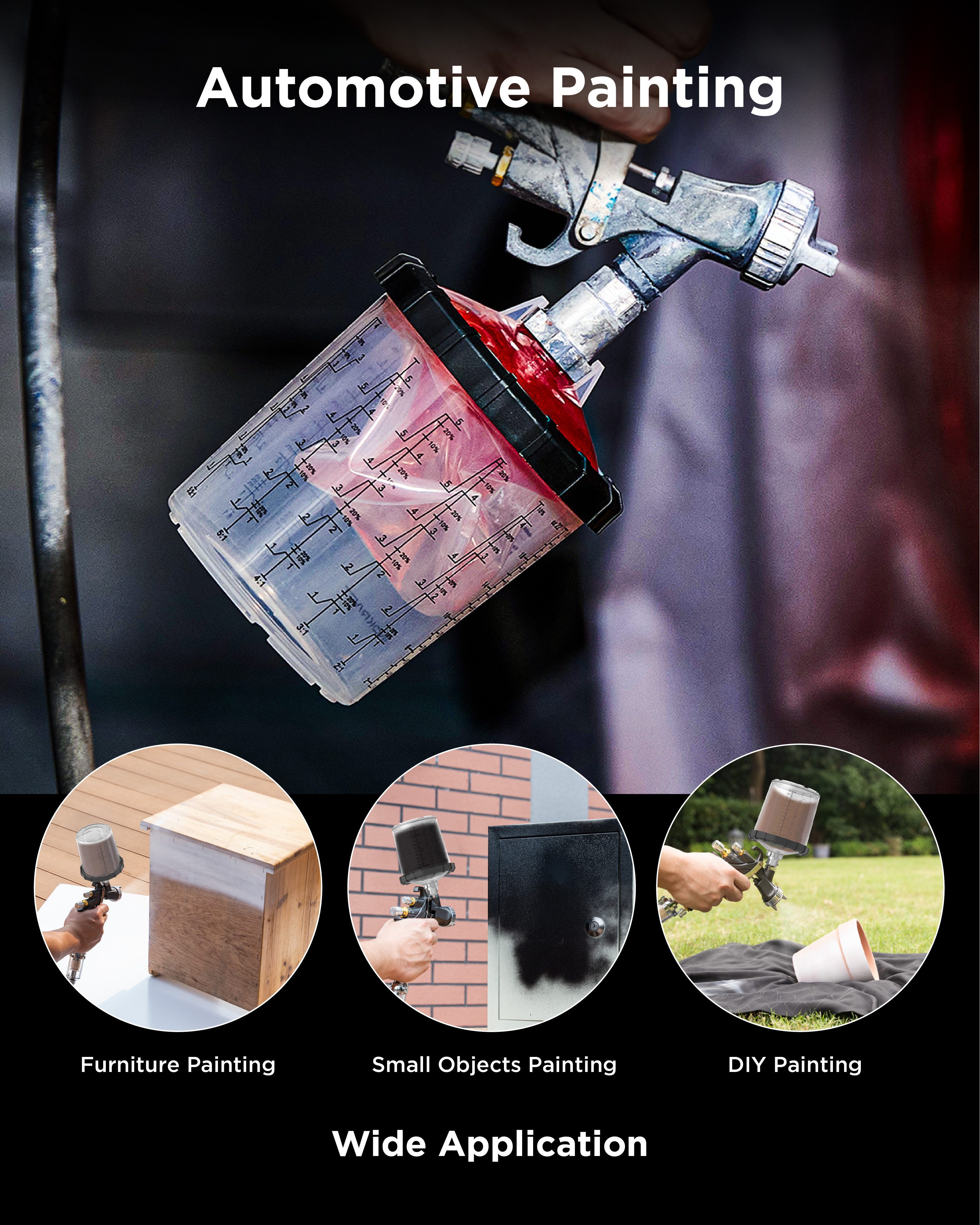 InoKraft Lackierpistole LVLP Farbspritzpistole Set 1.3/1.5/1.7mm mit Farbbe günstig online kaufen