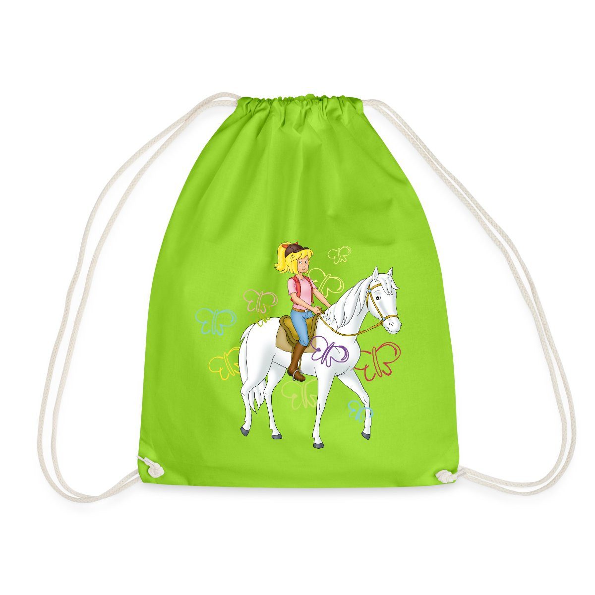 Spreadshirt Turnbeutel Bibi Und Tina Bibi Reitet Auf Stute Sabrina Turnbeutel (1-tlg)