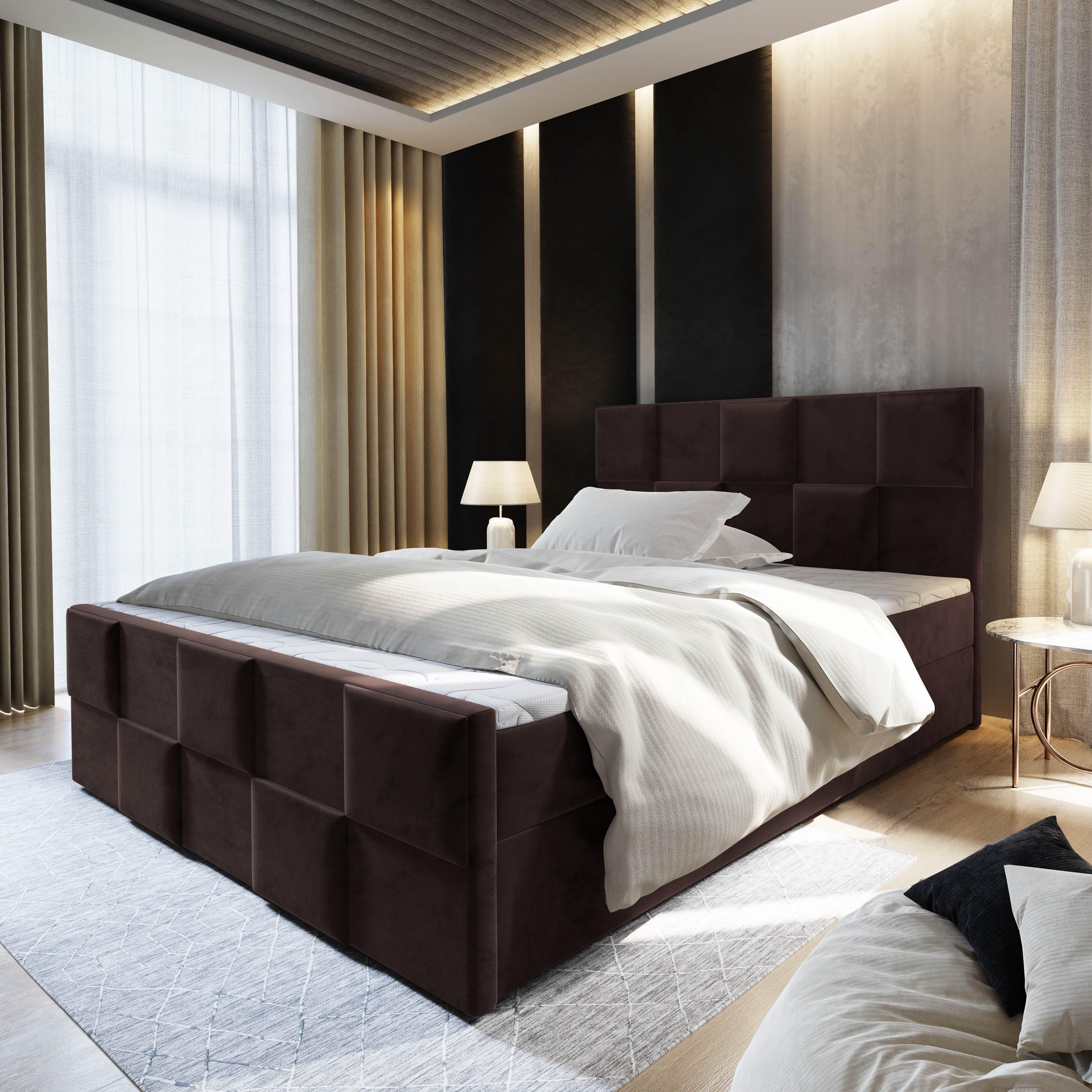 Masseno Boxbett MONA 140x200 cm mit Bonell Matratze und Topper