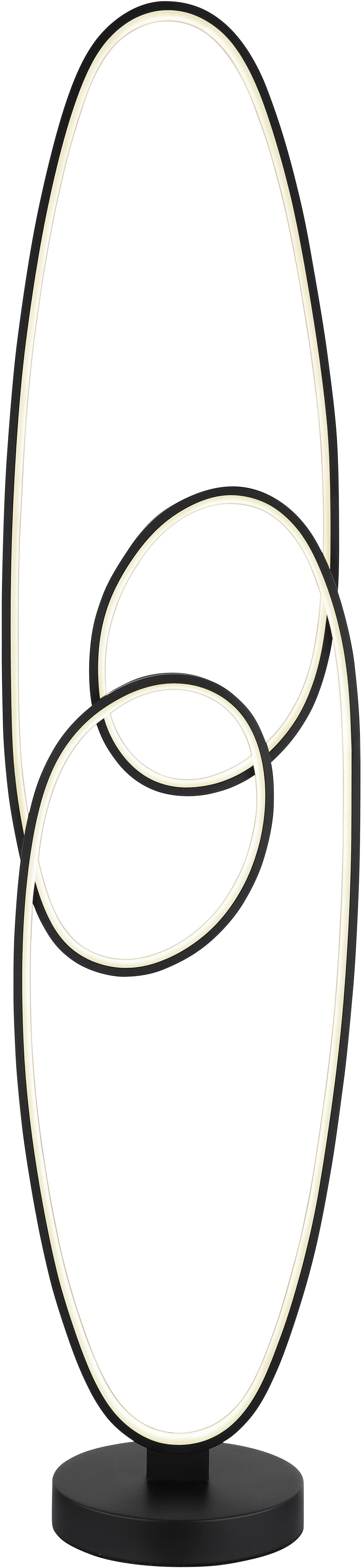 GLOBO LIGHTING Stehlampe SPIRA, LED fest integriert, Stehleuchte Schwarz, Opal, Fußtritt, dimmbar, LED 39W