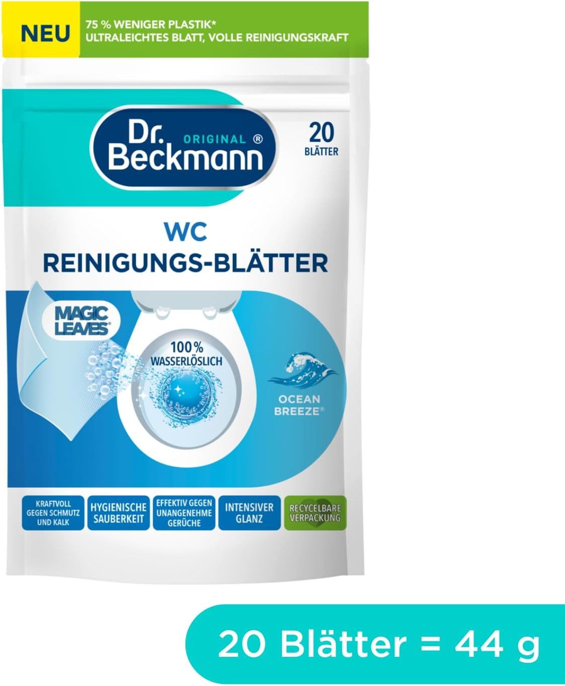 WC Reinigungs-Blätter OCEAN BREEZE, 20 Blätter WC-Reiniger