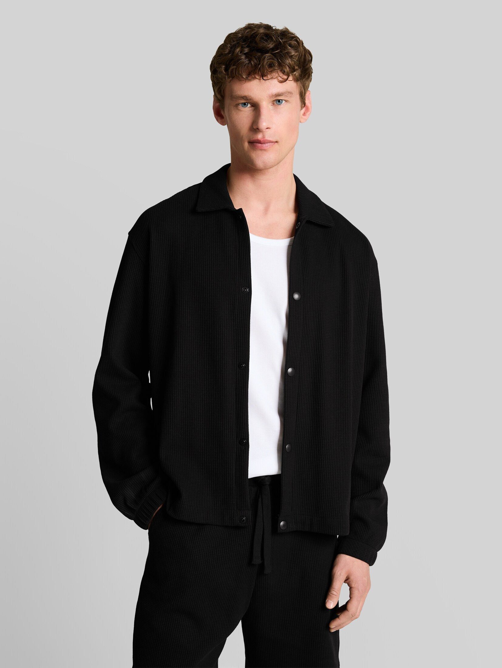 TOM TAILOR Denim Langarmhemd Blusen & Shirts Relaxed Fit Overshirt mit Waffelstruktur