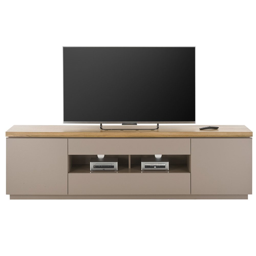 Lomadox Lowboard PALMAS-05, grau Akazie Massivholz massiv 200x56,5x40 cm