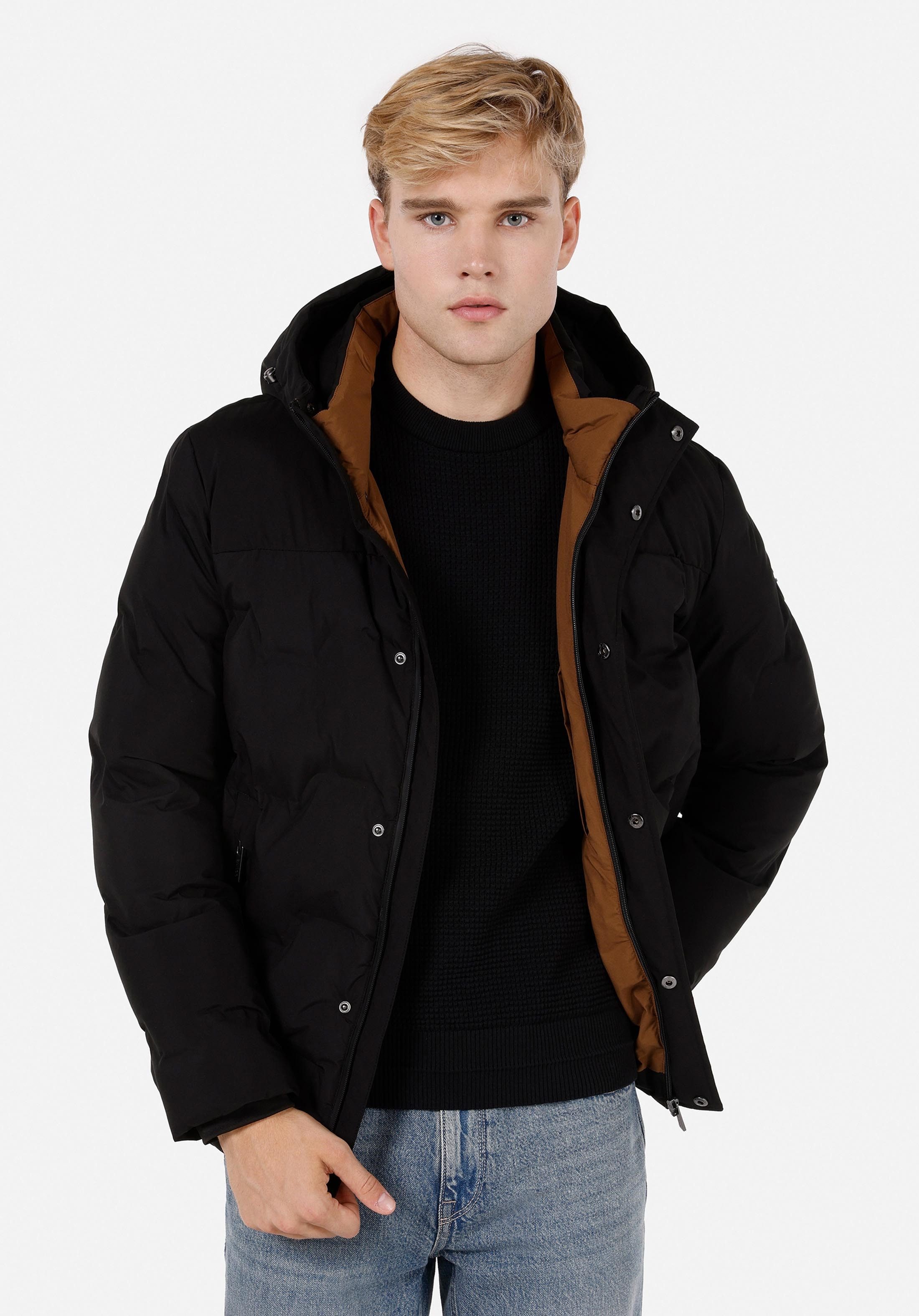 Colins Windbreaker Colins Regular Fit Herrenjacke, Schwarz, 100 % Polyester, Alltagskomfo