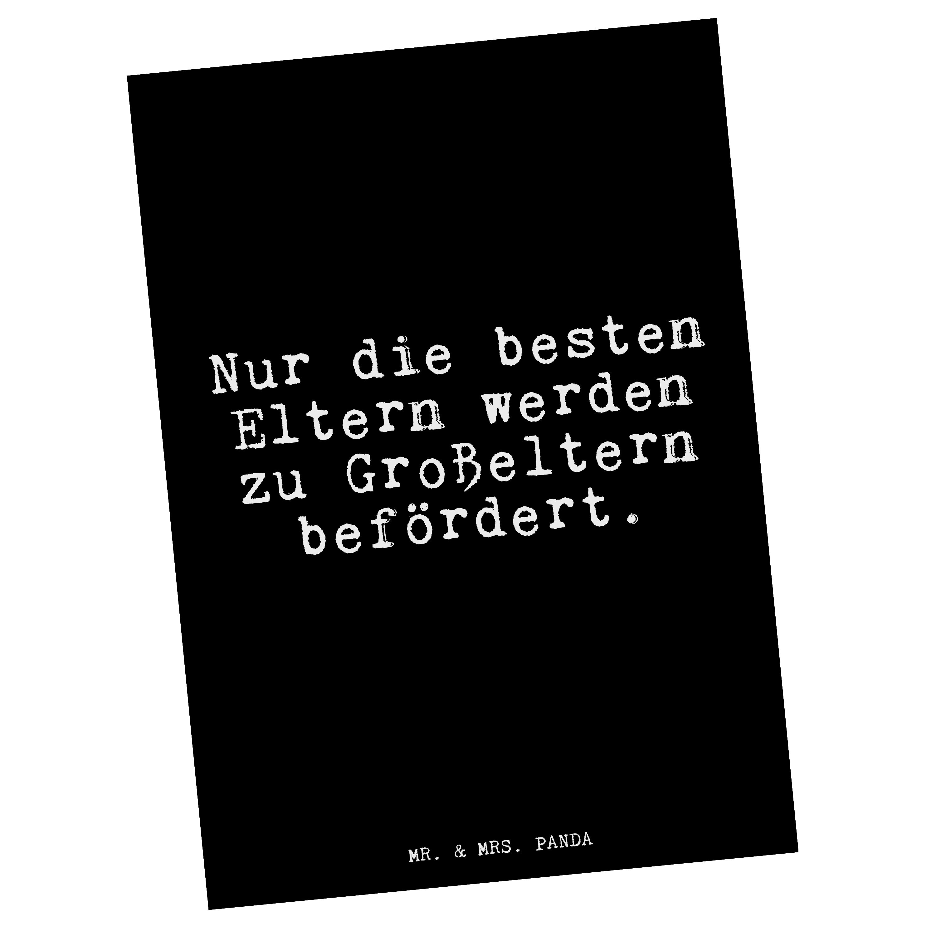 & - Geschenk, Mrs. besten - schöner Nur Gesche Schwarz Panda die Eltern... Postkarte Spruch, Mr.