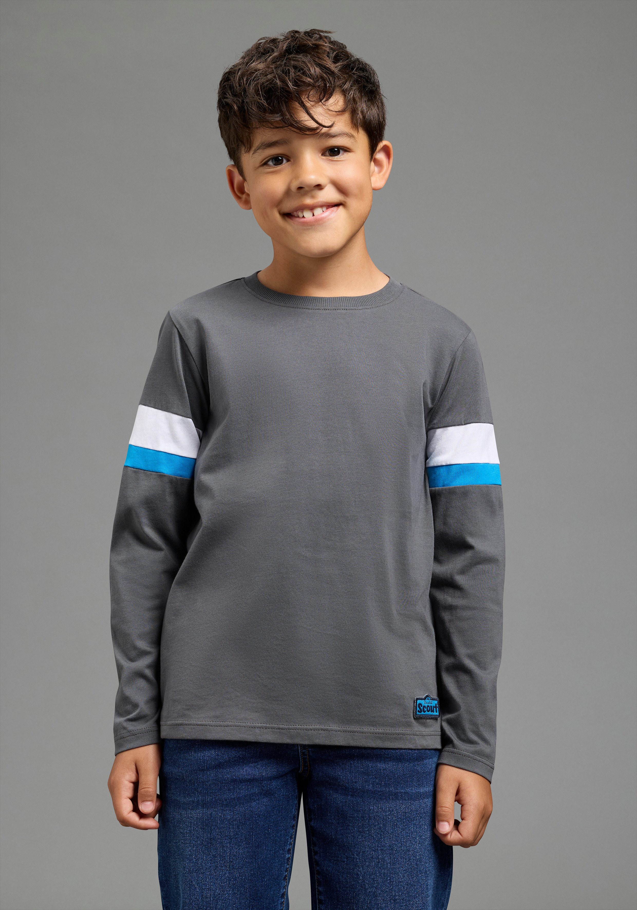 Scout Langarmshirt 3er Packung Shirt mit Kontrast-Einsätzen (Packung, 3) 3 Shirts, jedes Langarmshirt ein Style für sich – Bild 2 von 5