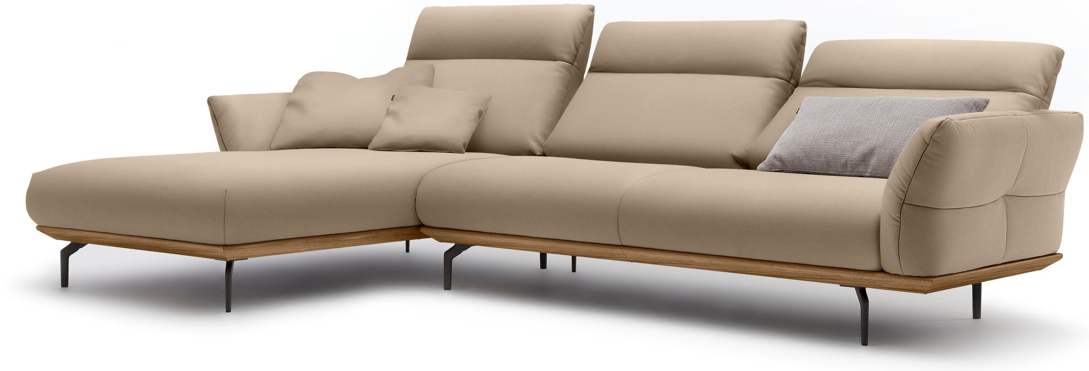 Winkelfüße in cm Umbragrau, hs.460, 318 Ecksofa Nussbaum, hülsta sofa Breite in Sockel
