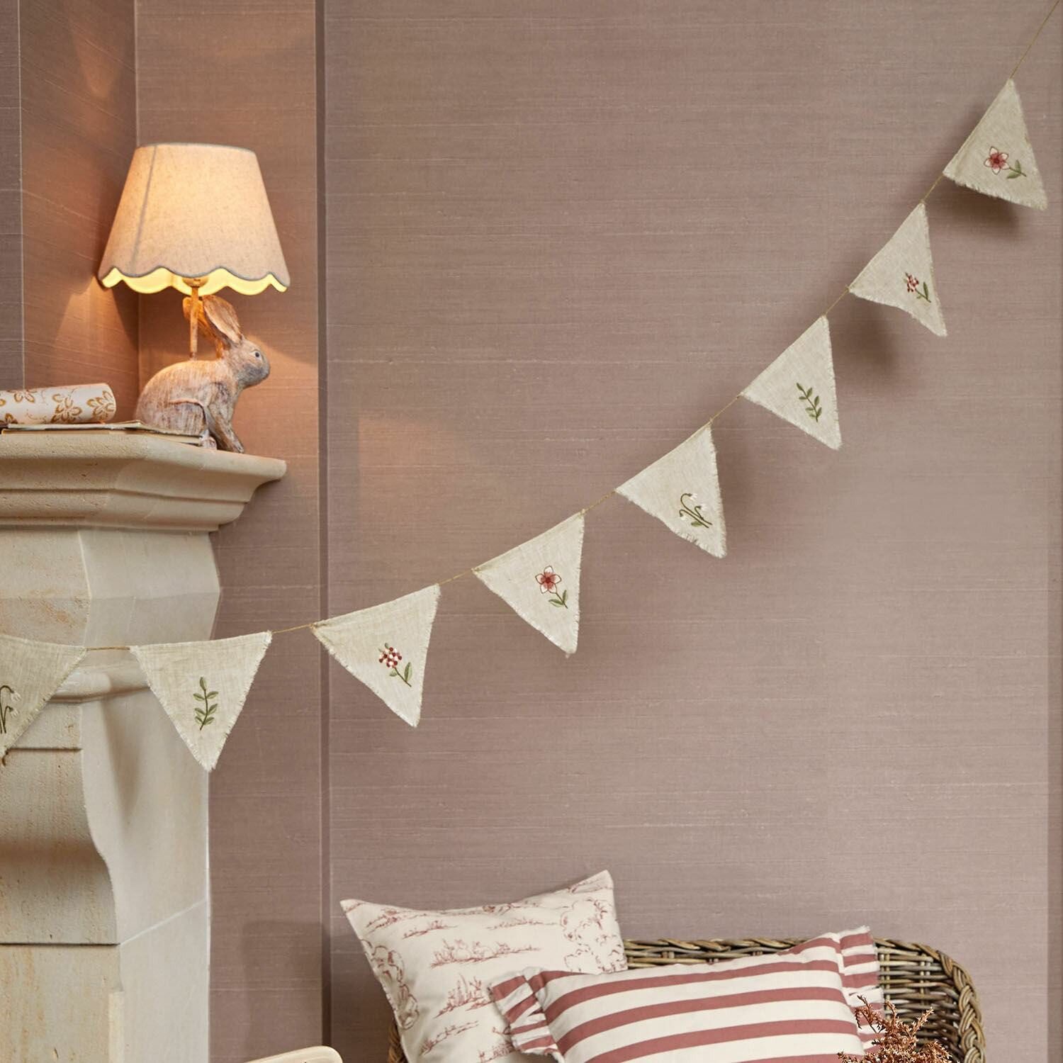 Mirabeau Wimpelkette Wimpelgirlande Viyan beige, none – Bild 2 von 5