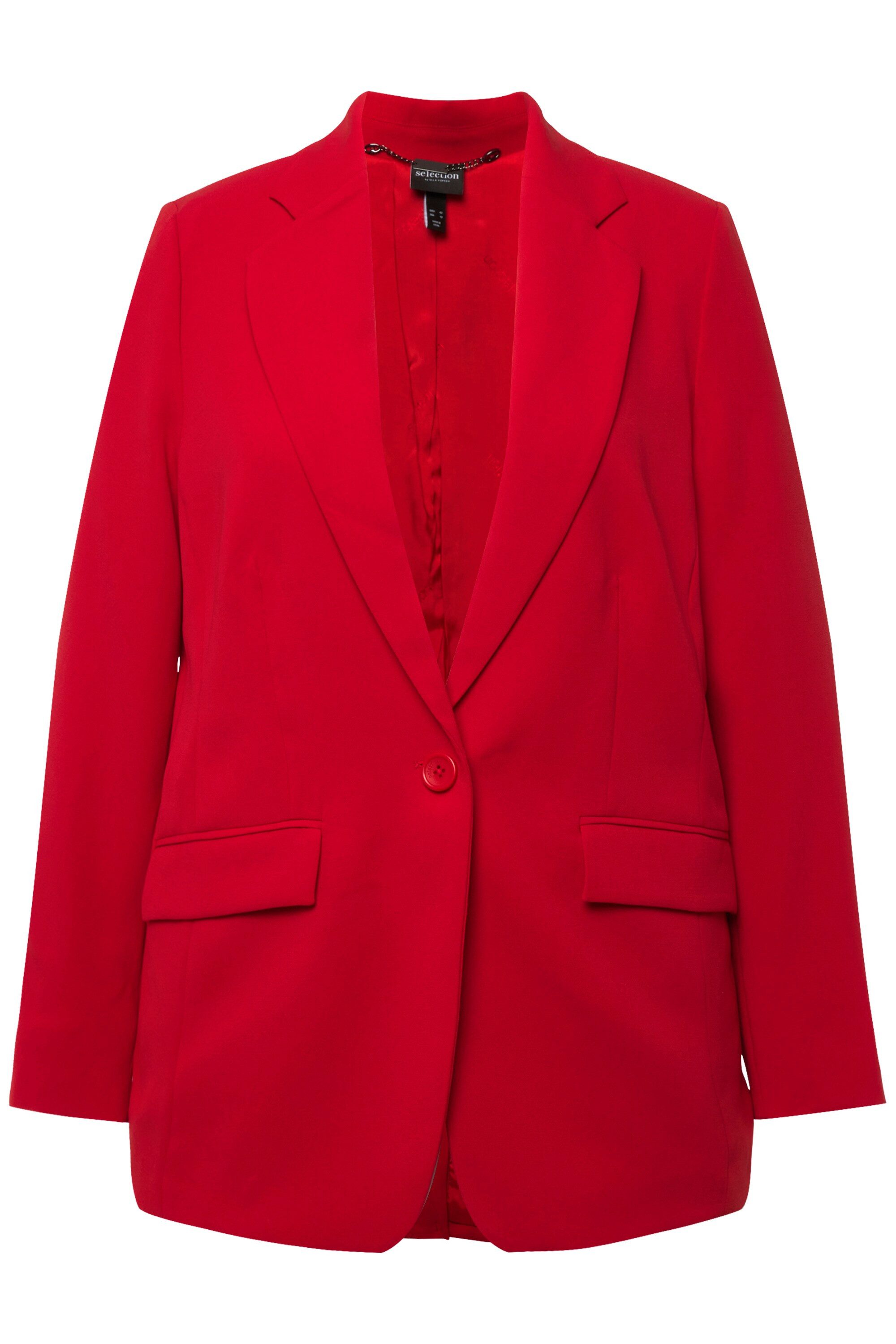 Ulla Popken Blusenblazer Blazer Acetat Reverskragen Knopfverschluss günstig online kaufen