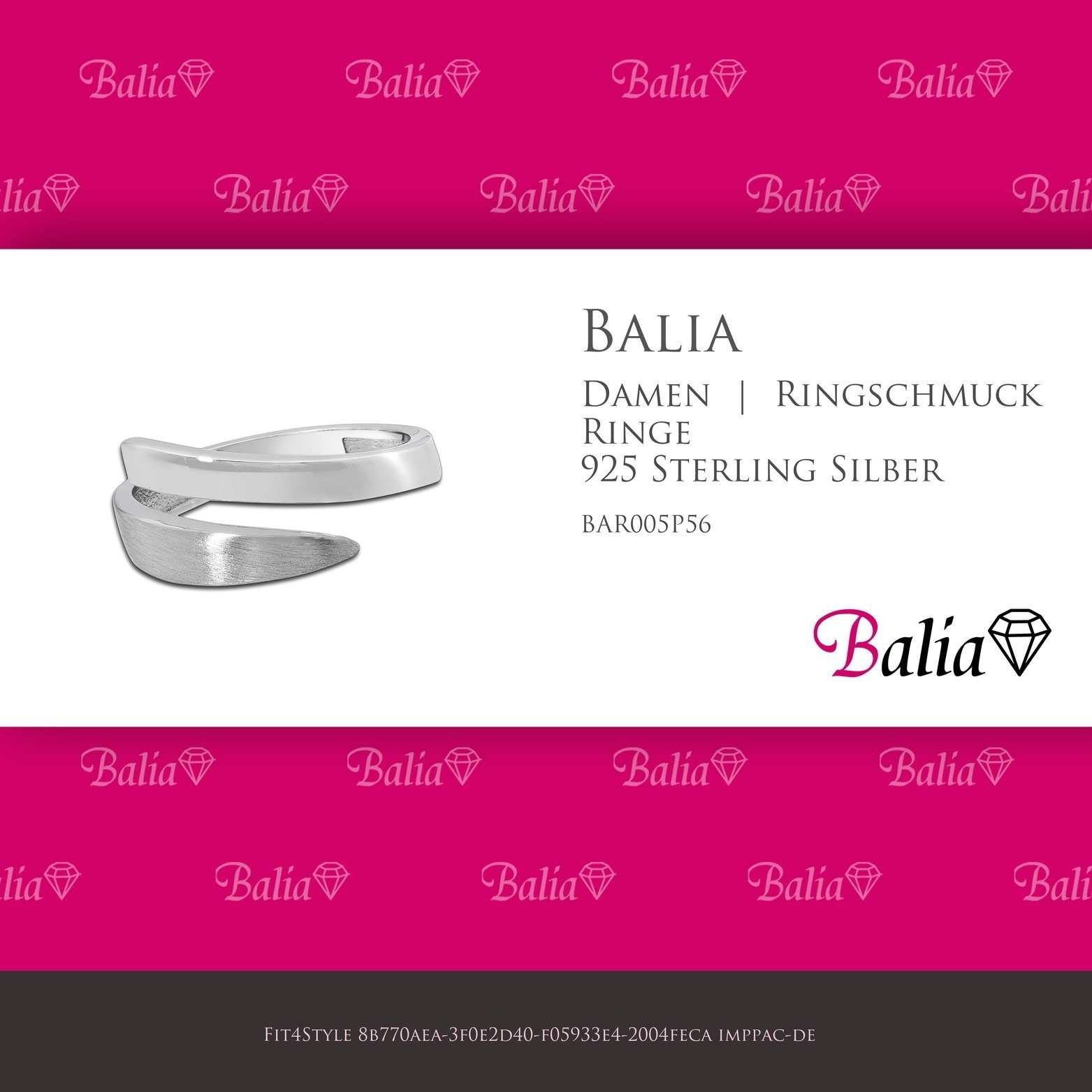 (Fingerring), 56 Fingerring und mit Größe 925 925 Silber Sterling (17,8), für Silber Silberring Ring Balia matter (Klassisch) Damen Balia