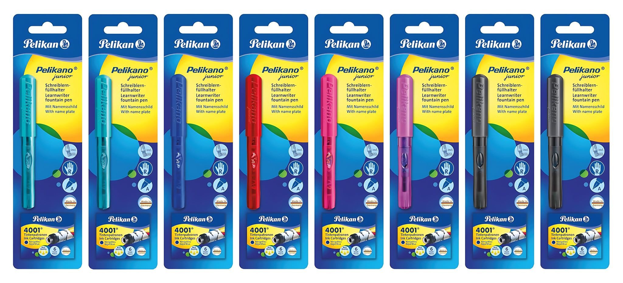 Pelikan Füller Pelikan Schulfüller Pelikano Junior P67A+ TP/6B, sortiert Blister