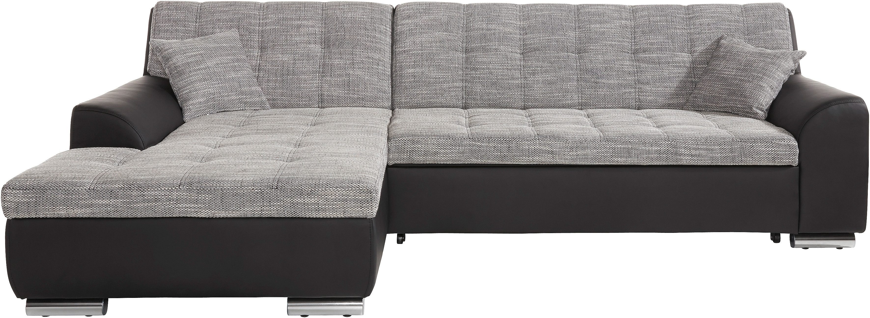 DOMO collection Ecksofa Treviso, wahlweise mit Bettfunktion, incl. Zierkiss günstig online kaufen