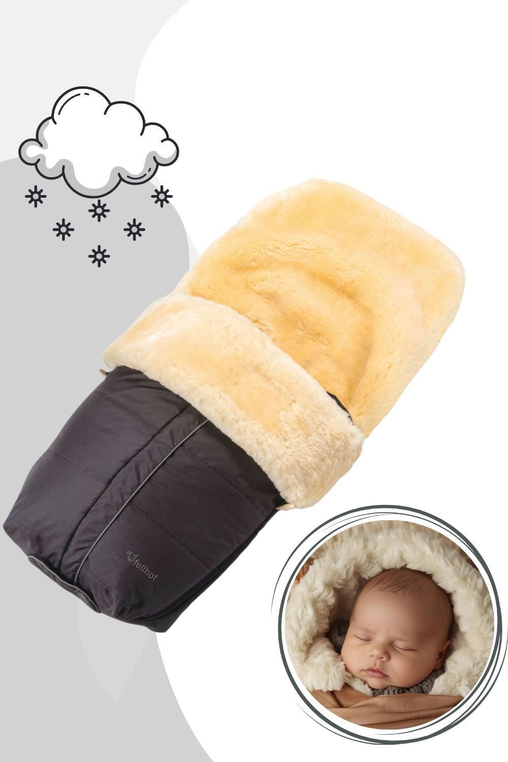 Fellhof Fußsack Lammfell Fußsack Aspen