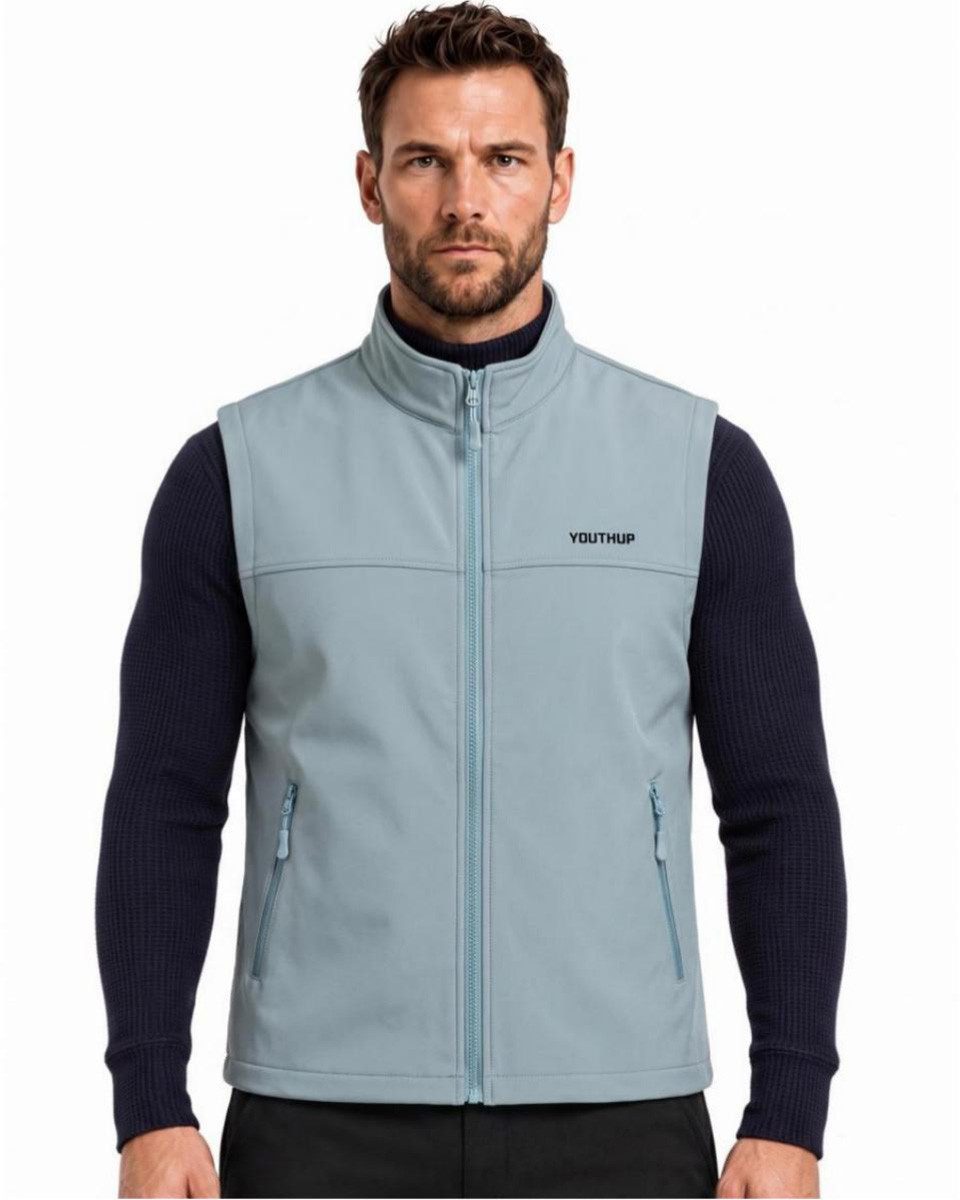 YOUTHUP Fleeceweste Herren Regular Fit Softshellweste mit Fleeceinnerfutter