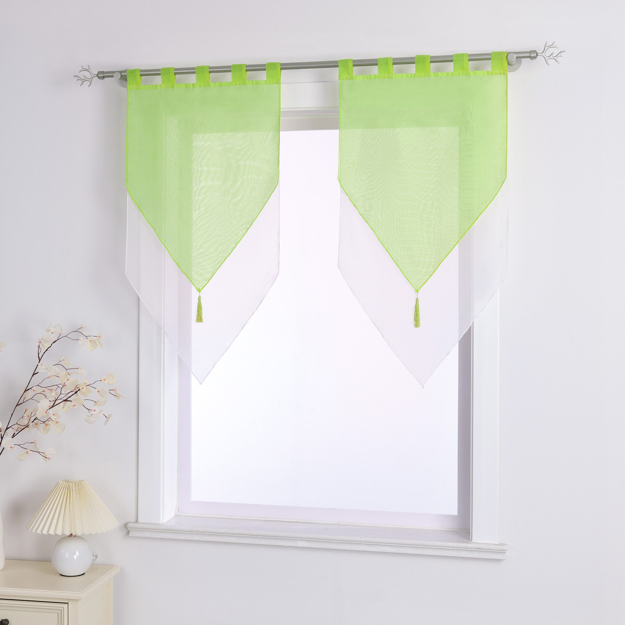 Delien Scheibengardine Lydia (2 St), Schlaufen, mit Quaste Panneaux günstig online kaufen