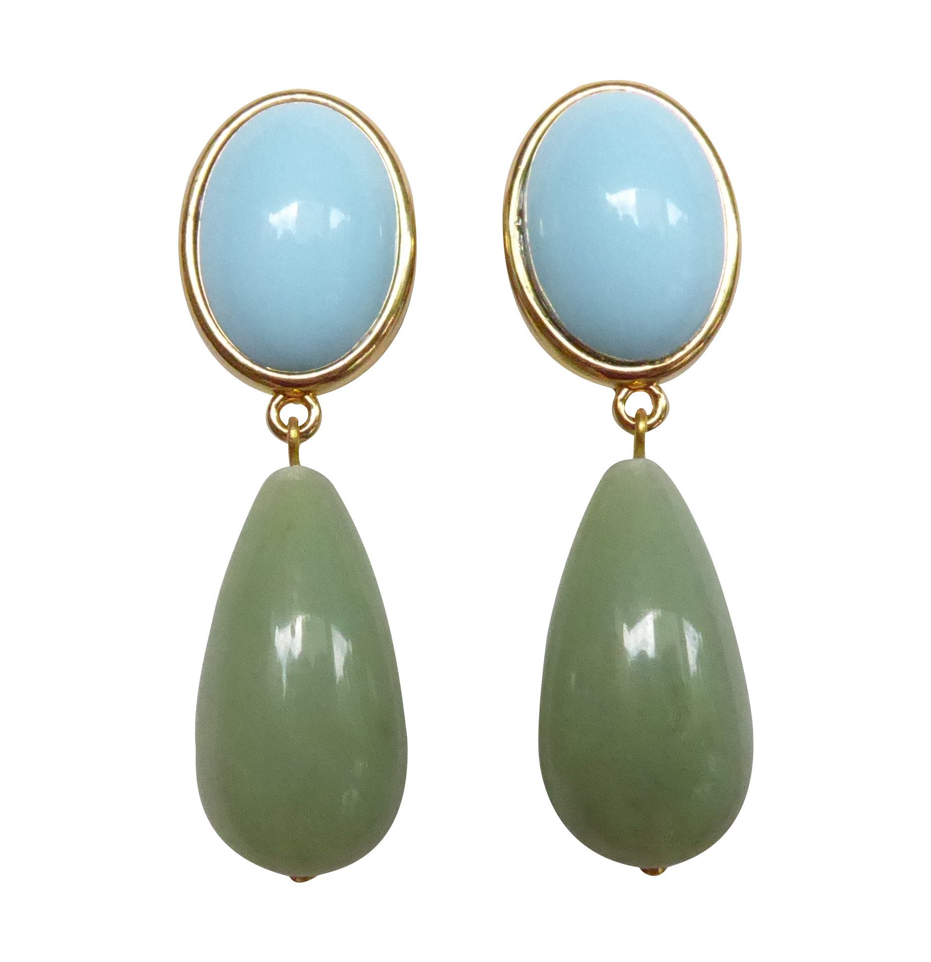 Mugello Paar Ohrstecker Viola hellblau-jade schönes Geschenk Trend schick Oktoberfest, made in Germany Designer JustWin, Statementohrringe