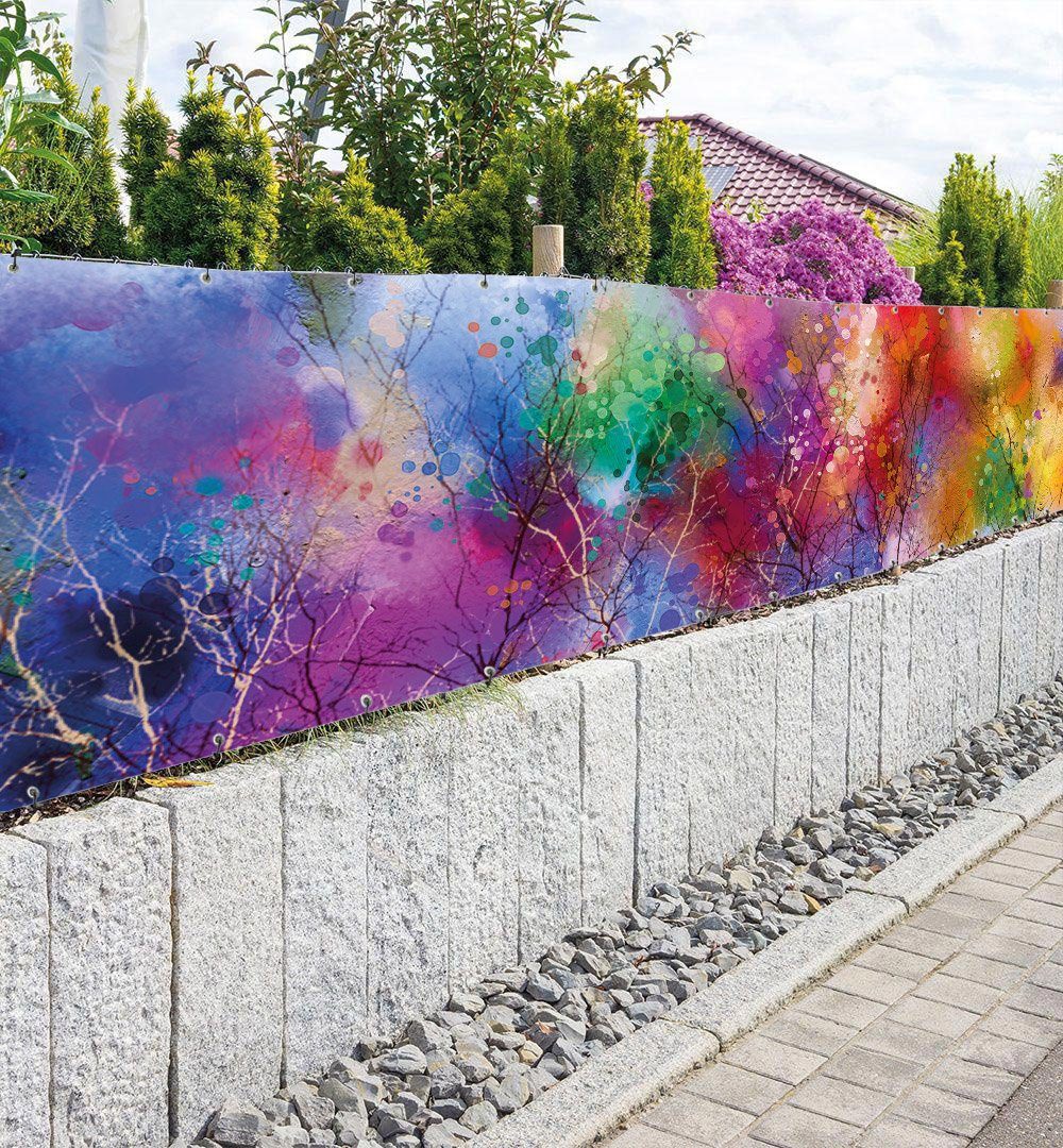 MyMaxxi Sichtschutzzaunmatten Zaunbanner Bunte Blätterkronen Sichtschutz Garten Zaun, (Bunte Blätterkronen)