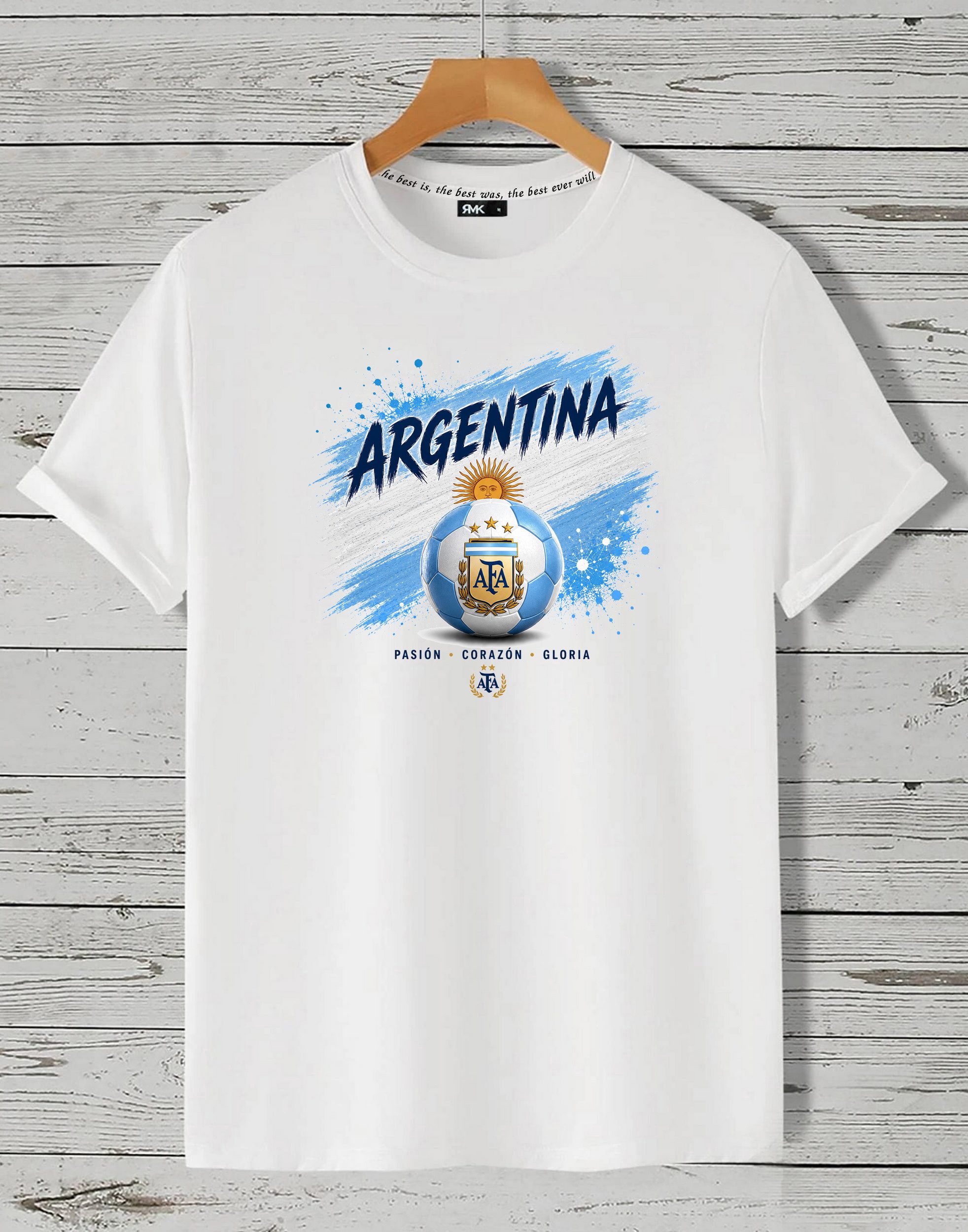 RMK T-Shirt Herren Shirt Fußball WM Argentina 100% Baumwolle