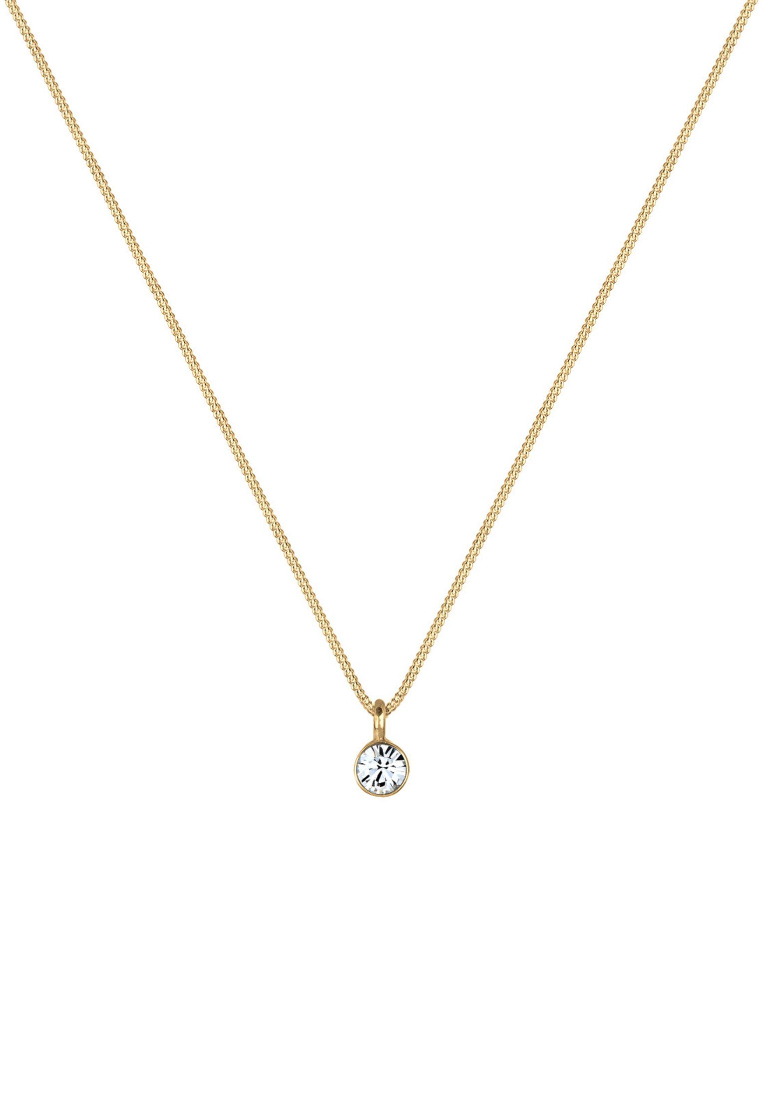 Elli Kette mit Anhänger Solitär Rund 925 Silber, mit Kristallen von Swarovs günstig online kaufen