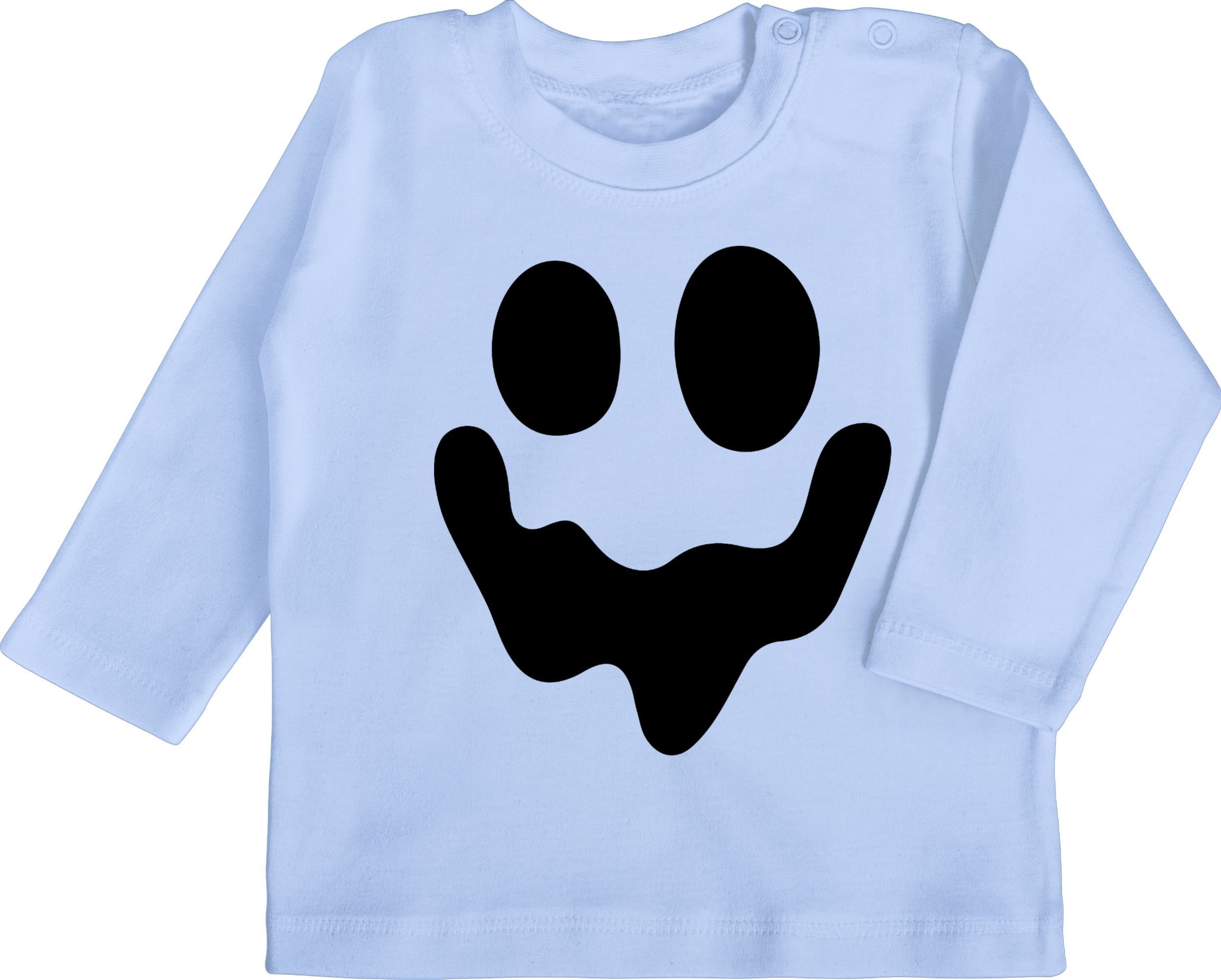Shirtracer T-Shirt Geist Gespenst Spuk Einfach Gruselig Halloween Kostüme für Baby 2 Babyblau