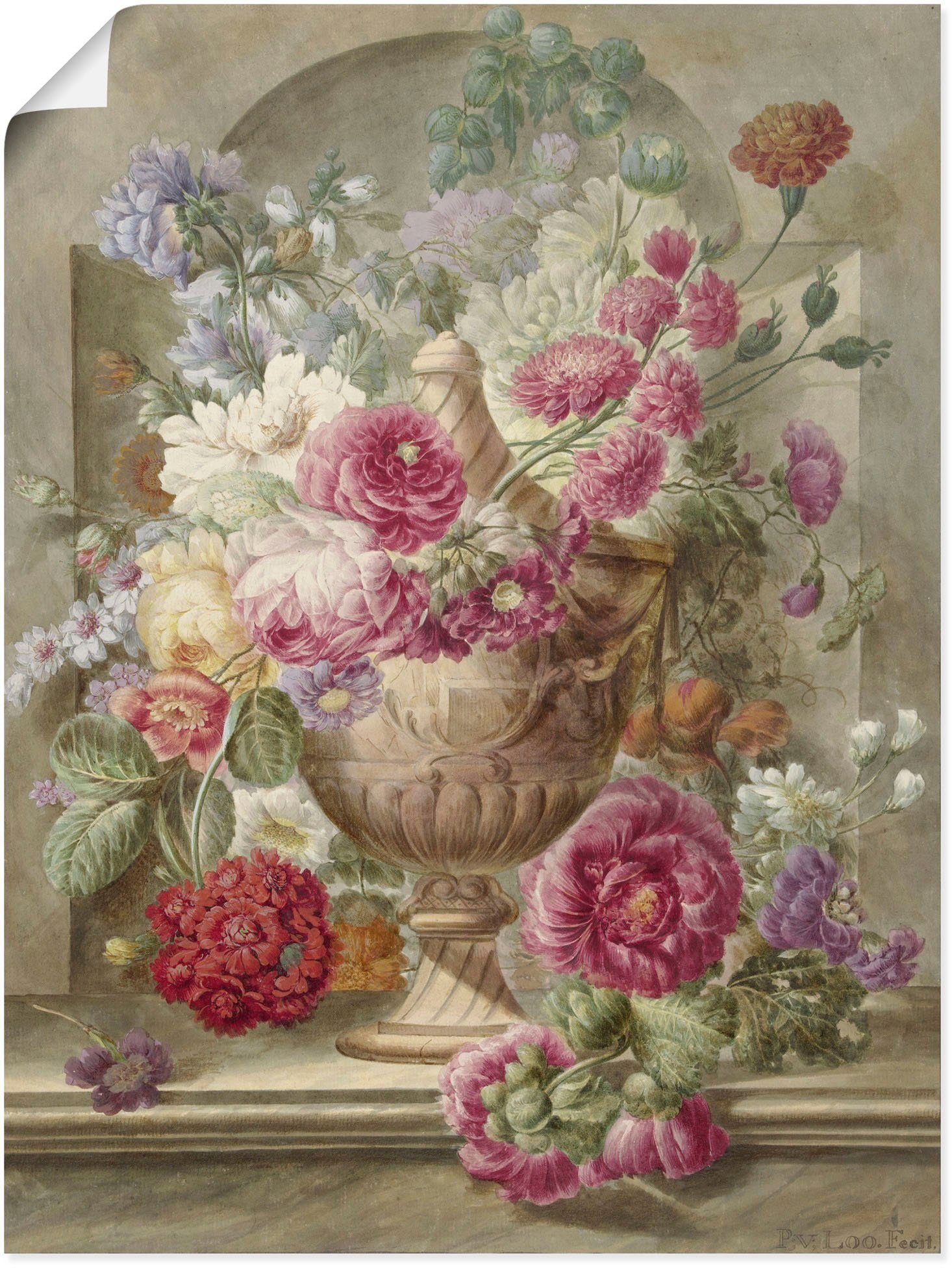 Wandbild Vase mit Blumen.